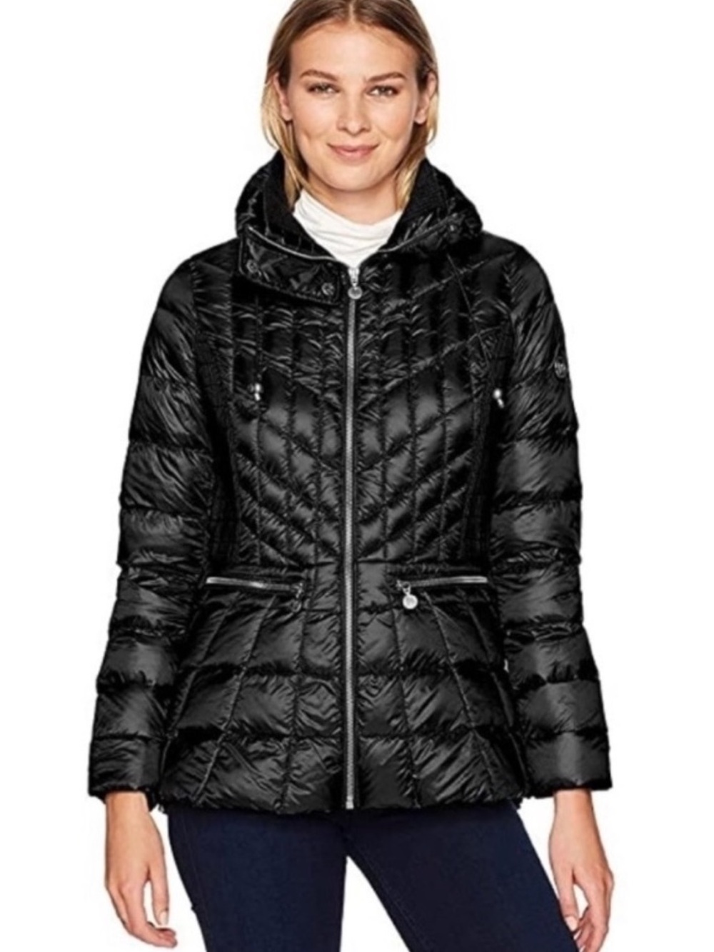 Bernardo black packable puffer jacket Size Medium